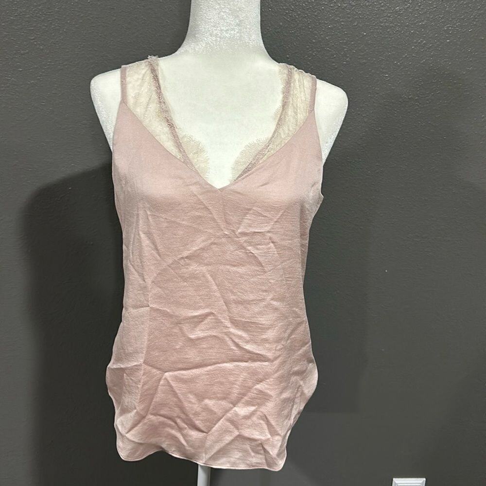 Express Lace Pink Sleeveless Blouse S